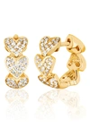 Ef Collection Diamond Heart Huggie Hoop Earrings In Gold