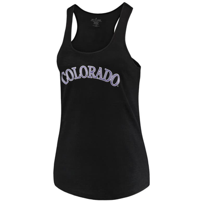 Soft As A Grape Women's  Black Colorado Rockies Plus Size Swing For The Fences Racerback Tank Top