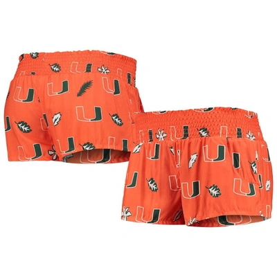 Wes & Willy Women's  Orange Miami Hurricanes Beach Shorts