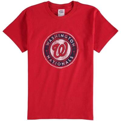 Soft As A Grape Kids' Washington Nationals Youth Distressed Logo T-shirt In Red