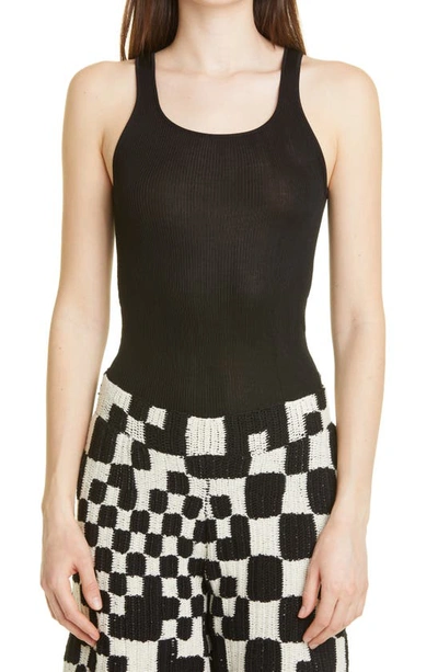 Judy Turner Unisex Liza Rib Silk Tank In Nero