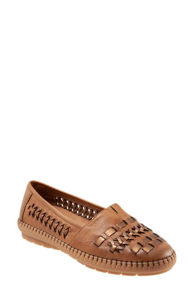 Trotters Rory Woven Flat In Luggage Brown