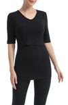 Kimi And Kai Essential Maternity/nursing Top In Black