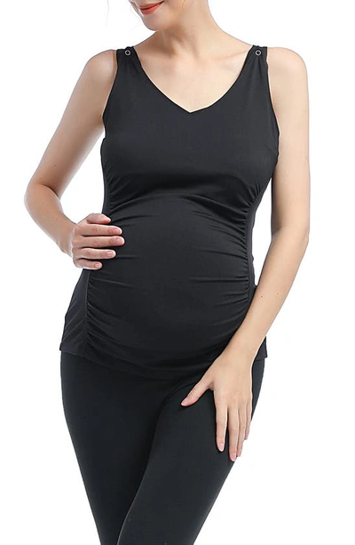 Kimi And Kai Essential Maternity/nursing Tank In Black
