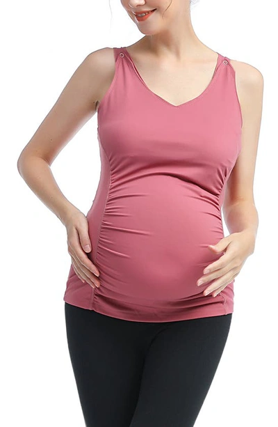 Kimi And Kai Essential Maternity/nursing Tank In Rose