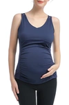 Kimi And Kai Essential Maternity/nursing Tank In Navy