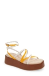 Rag & Bone Logan Strappy Leather Flatform Sandals In Saffron