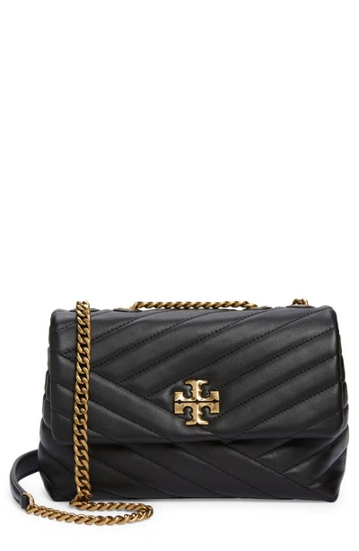 Tory Burch Kira Chevron Leather Convertible Shoulder Bag In Black