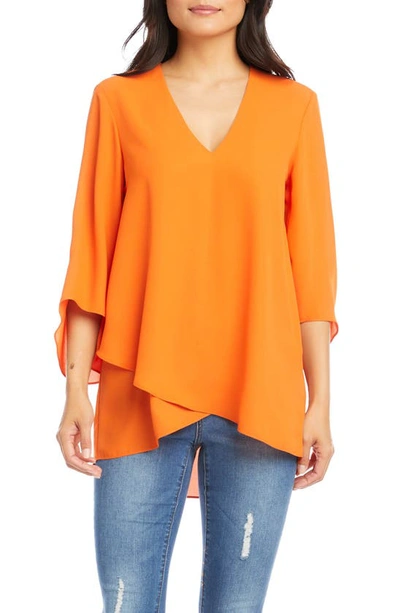 Karen Kane Asymmetric High/low Top In Orange