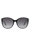 Fendi Fine 53mm Cat Eye Sunglasses In Black/purple