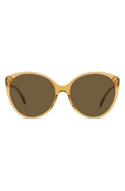 Fendi Fine 59mm Cat Eye Sunglasses In Shiny Beige