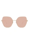 Fendi Baguette 59mm Geometric Sunglasses In Shiny Gold Bordeaux
