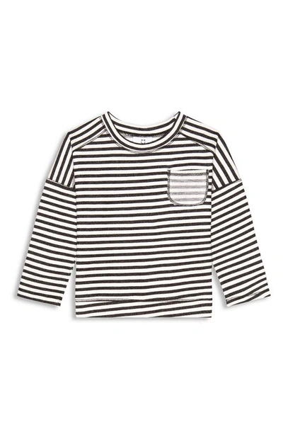 Miles And Milan Babies' Lightweight Sweatshirt In Oatmeal / Stripe