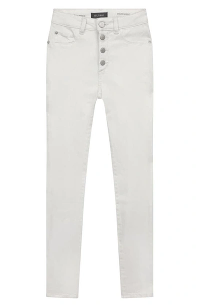 Dl1961 Kids' High Waist Skinny Jeans In White Exposed