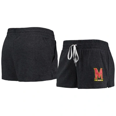 Under Armour Black Maryland Terrapins Performance Cotton Shorts In Heather Black