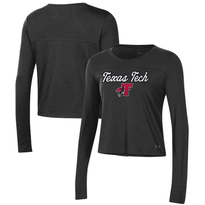 Under Armour Black Texas Tech Red Raiders Vault Cropped Long Sleeve T-shirt