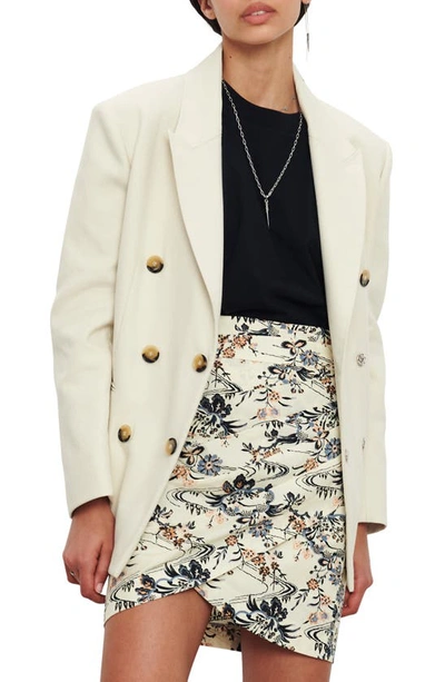 Ba&sh Cesar Double Breasted Cotton Blazer In Ecru