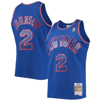 Mitchell & Ness Larry Johnson Blue New York Knicks 1996/97 Hardwood Classics Swingman Jersey