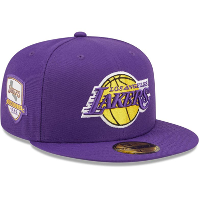 New Era Men's Purple Los Angeles Lakers City Side 59fifty Fitted Hat