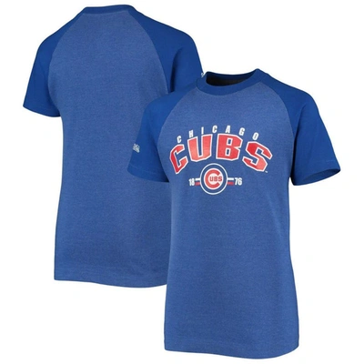 Stitches Kids' Youth  Heathered Royal Chicago Cubs Raglan T-shirt In Heather Royal