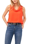 Vince Camuto Cowl Neck Sleeveless Blouse In Blaze Orange