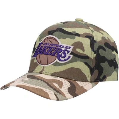 Mitchell & Ness Men's Nba La Lakers Woodland Desert Snapback Cap In Camo Woodland