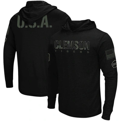 Colosseum Black Clemson Tigers Oht Military Appreciation Hoodie Long Sleeve T-shirt