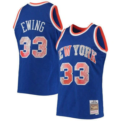 Mitchell & Ness Patrick Ewing Blue New York Knicks 1991/92 Hardwood Classics Nba 75th Anniversary Di