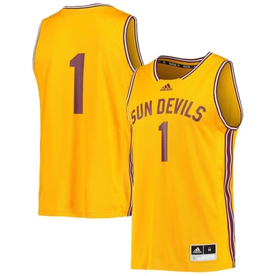 Adidas Originals Adidas #1 Gold Arizona State Sun Devils Reverse Retro Jersey