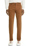 Zegna Stretch Cotton Five-pocket Pants In Rust
