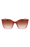 Longchamp 56mm Roseau Tea Cup Sunglasses In Gradient Red Pink