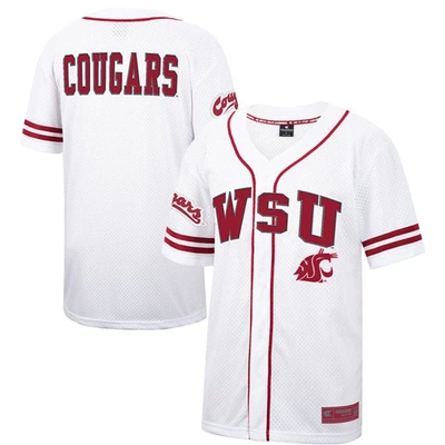 Colosseum White Washington State Cougars Free Spirited Mesh Button-up Baseball Jersey