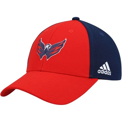 Adidas Originals Men's Adidas Red, Navy Washington Capitals Team Adjustable Hat In Red,navy