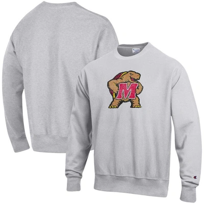 Champion Heathered Grey Maryland Terrapins Vault Logo Reverse Weave Pullover Sweatshirt