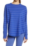Zella Relaxed Long Sleeve T-shirt In Blue Clematis