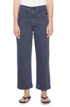 Frame Stretch Cotton Utility Pants In Washed Navy