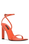 Nine West Ankle Strap Sandal In Neon Orange Patent