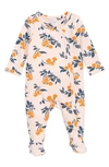 Nordstrom Baby Babies' Print Footie In Pink Lotus Citrus Blooms