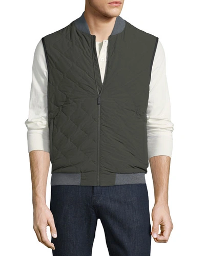 Zegna Sport Techmerino Super Fleece Vest In Medium Gray