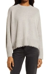 Allsaints Kiera Cashmere Blend Crewneck Sweater In Marble Grey