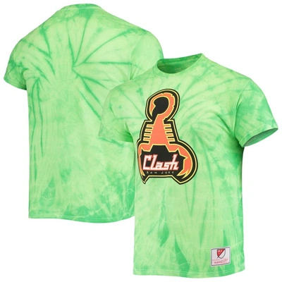 Mitchell & Ness Green San Jose Clash Since '96 Tie-dye T-shirt