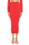 Alaïa Vienne Perforated Seamless Cover-up Tube Skirt In Ecarlate