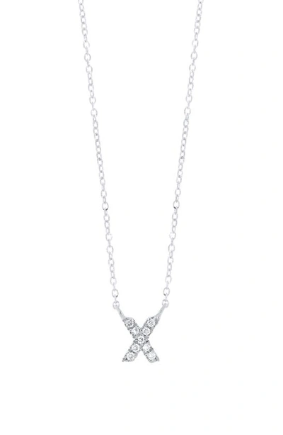 Bony Levy Icon Diamond Initial Pendant Necklace In 18k White Gold - X