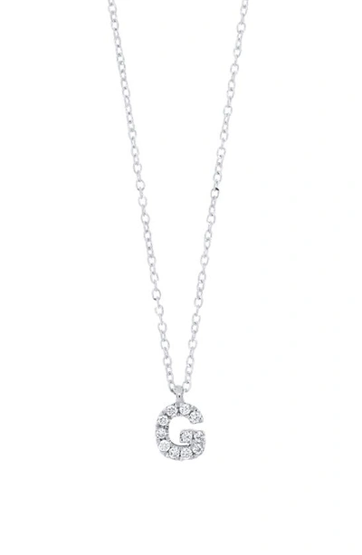 Bony Levy Icon Diamond Initial Pendant Necklace In 18k White Gold - G