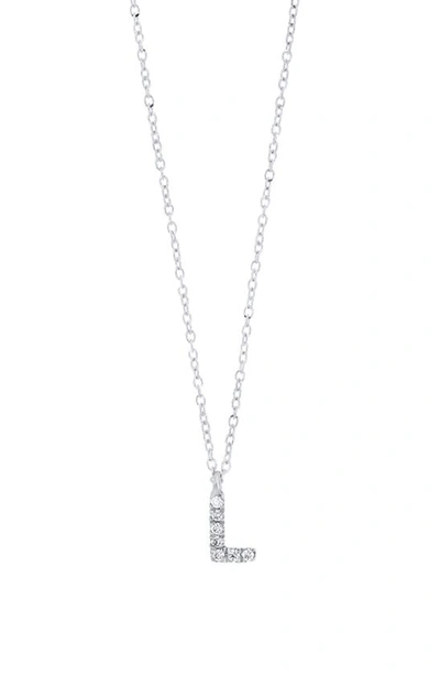 Bony Levy Icon Diamond Initial Pendant Necklace In 18k White Gold - L