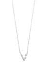 Bony Levy Icon Diamond Initial Pendant Necklace In 18k White Gold - V