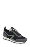 Rag & Bone Black Retro Runner Low-top Sneakers In Dark Grey