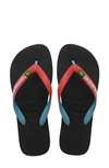 Havaianas Brazil Mix Flip Flop In Black/ Red Ruby