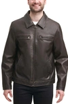 Levi's Faux Leather Zip-up Jacket In Dark Brown