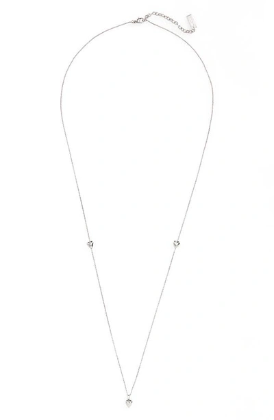 Saint Laurent 3-heart Pendant Necklace In Metal